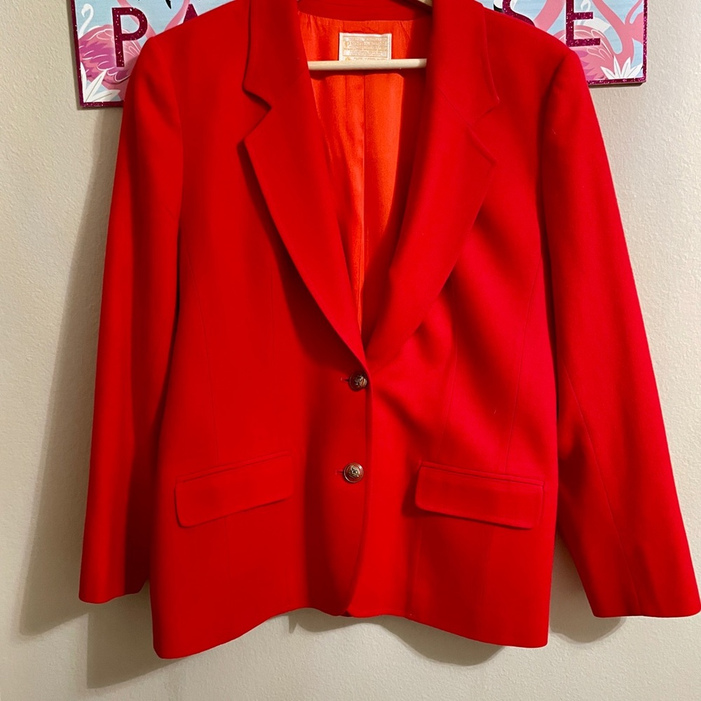 Pendleton Wool Blazer Below Hip Red Jacket - image 7